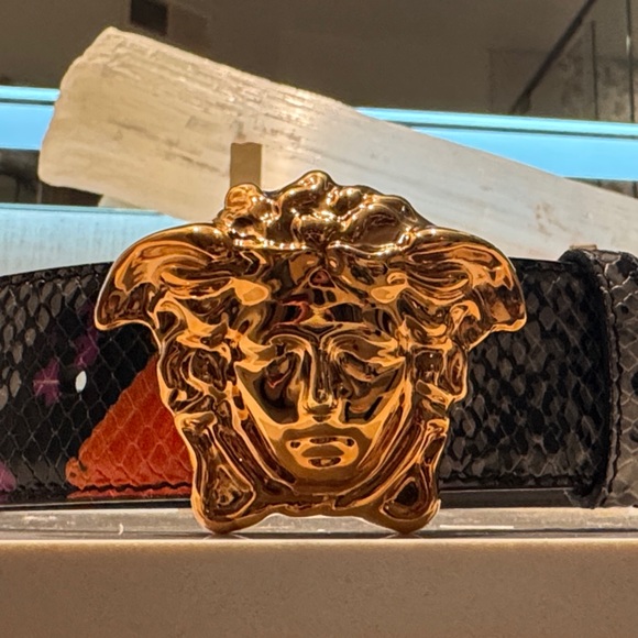 Versace Black, Gray, Orange, Magenta Men’s or Womens Belt - Picture 2 of 8